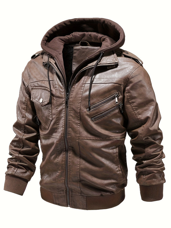 Jaqueta Couro Moto Casual Inverno PU