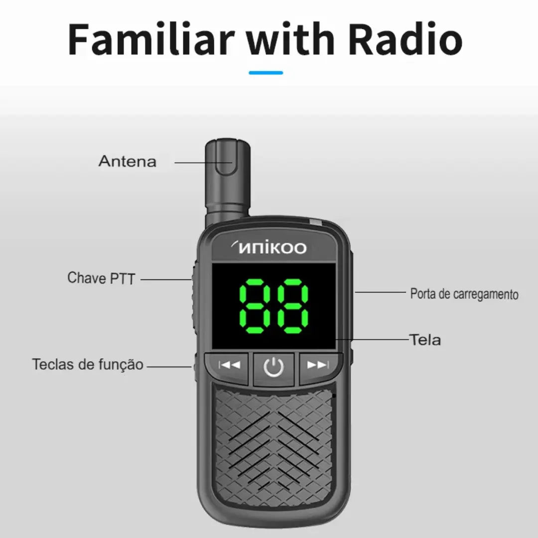 Walkie Talkie UNIKOO UK483M – Comunicação de Longo Alcance para Crianças e Aventuras