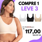 Sutiã Top Comfort Plus Sem Bojo 3 Unidades