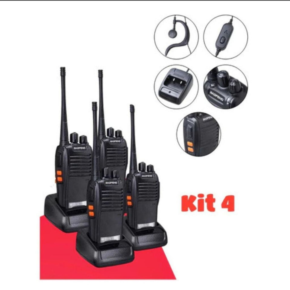 Kit 4 Rádios Comunicadores Walkie Talkie 777S