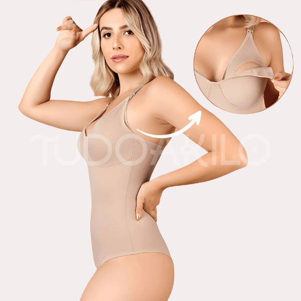 Body Modelador de Amamentação Pós-Parto Sem Bojo