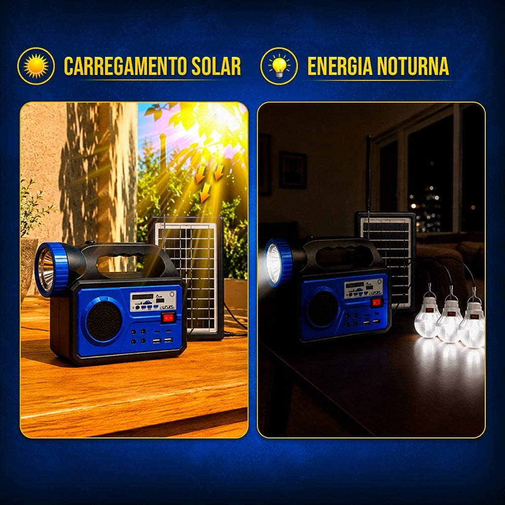 Rádio Solar Multifuncional 5 em 1