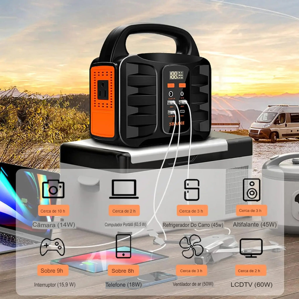 Gerador Solar Portátil Powe Fusion 155Wh - Energia Limpa em Qualquer Lugar