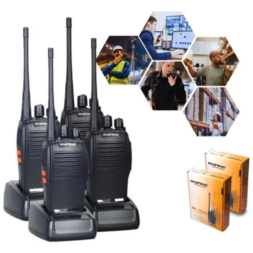 Kit 4 Rádios Comunicadores Walkie Talkie 777S