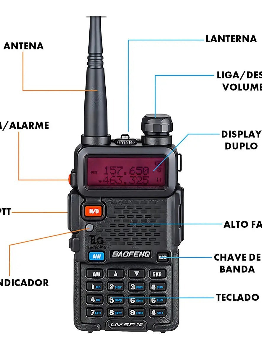 Rádio Comunicador Baofeng UV-5R Dual Band