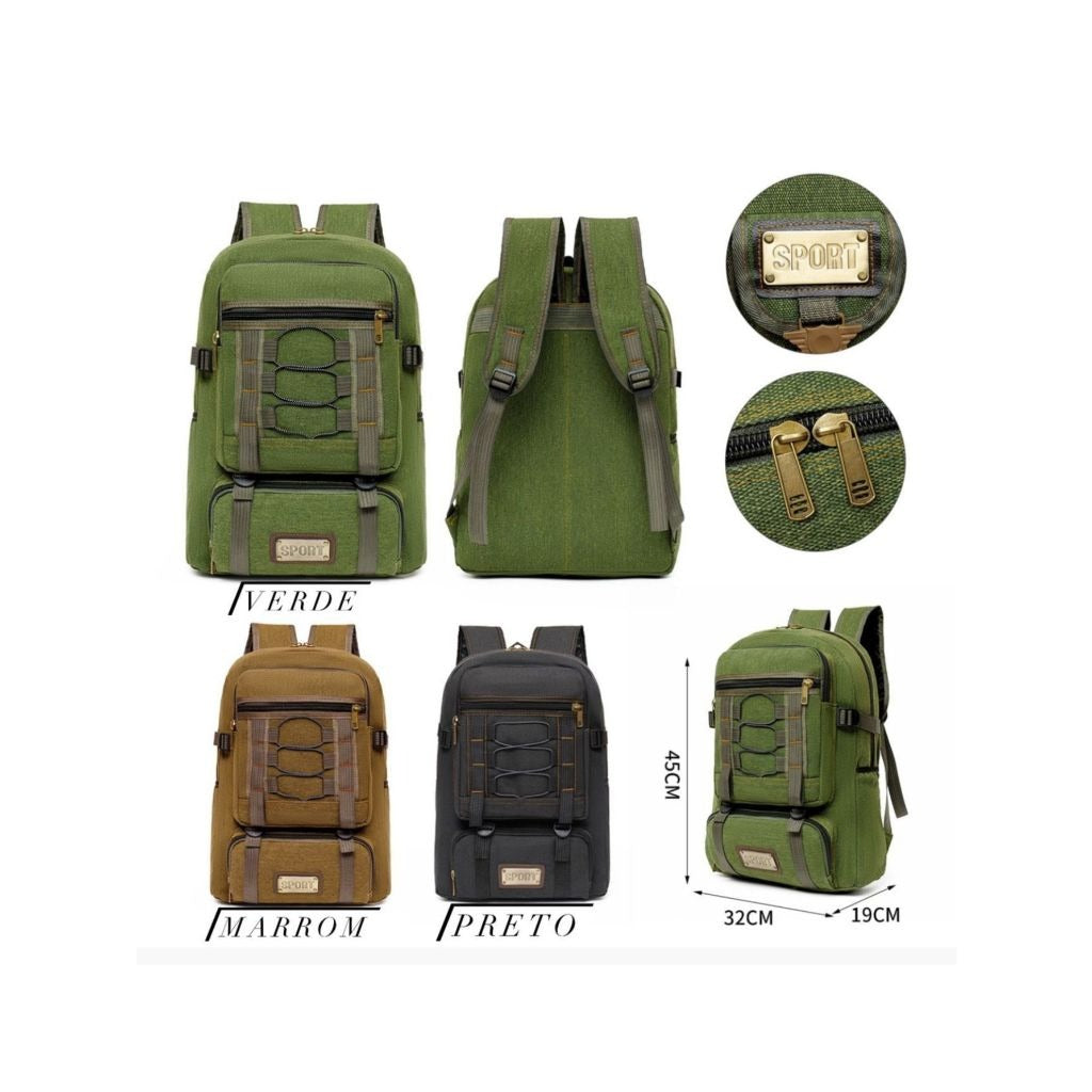 Mochila de Lona Reforçada 35 Litros Unissex