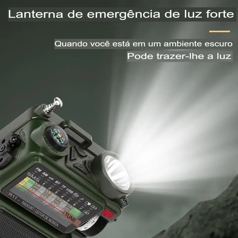 Rádio Portátil de Emergência Nexus R11 Ultra Link: O Primeiro Rádio Inteligente com Bluetooth e 6 Fontes de Energia