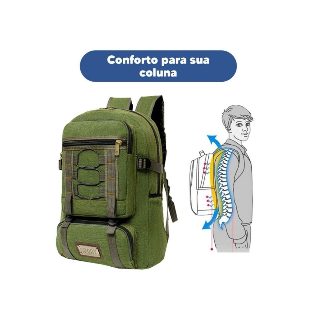 Mochila de Lona Reforçada 35 Litros Unissex