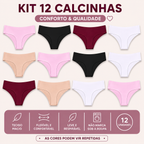 Kit 12 Calcinhas Fio Dental Sem Costura Invisível Sob a Roupa