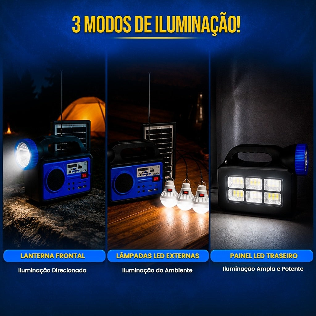 Rádio Solar Multifuncional 5 em 1