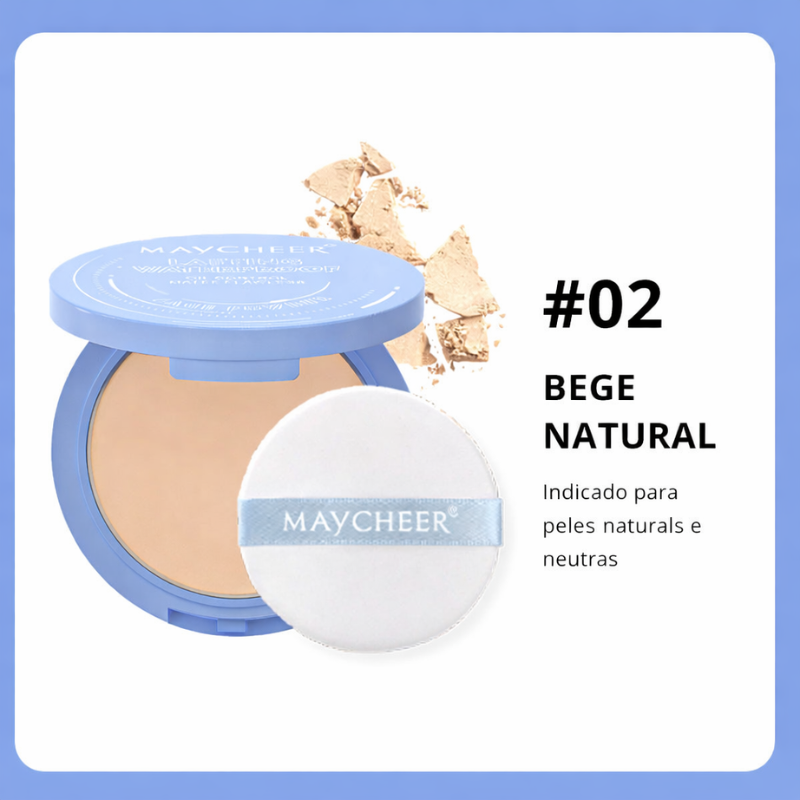Pó Facial Matte Maycheer – Controle de Oleosidade e Efeito Impecável