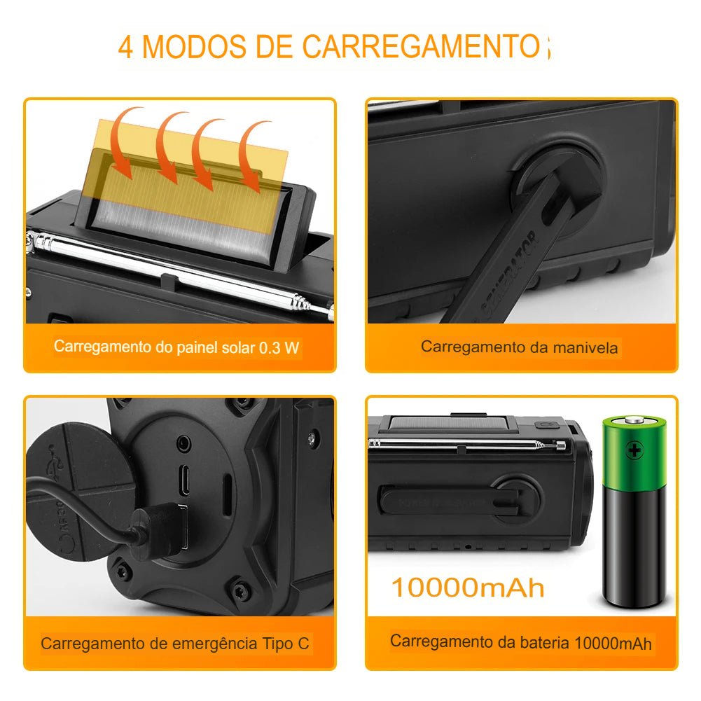 Rádio Portatil amfm de Emergência "VITALCOM PRO" - Sua Conexão Vital em Qualquer Crise