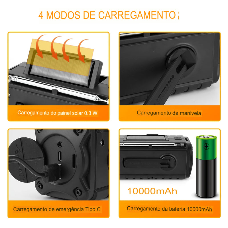 Rádio Portatil amfm de Emergência "VITALCOM PRO" - Sua Conexão Vital em Qualquer Crise