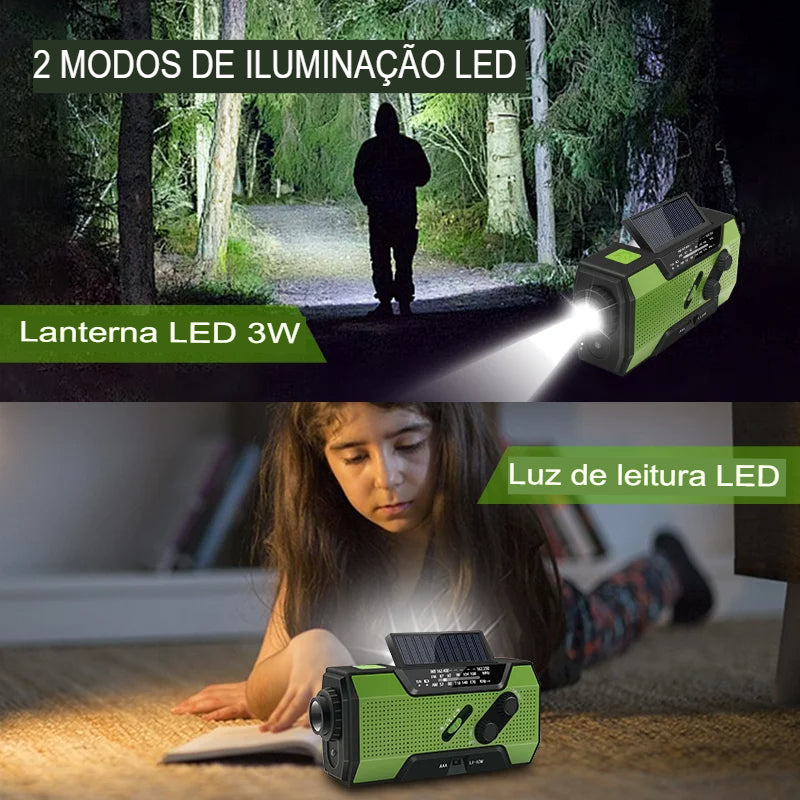 Rádio Portátil AM/FM Urban Link+ NOAA | 5 Fontes de Energia | SOS | À Prova D'Água - Sua conexão vital em qualquer crise - Nunca Fique Sem Comunicação!