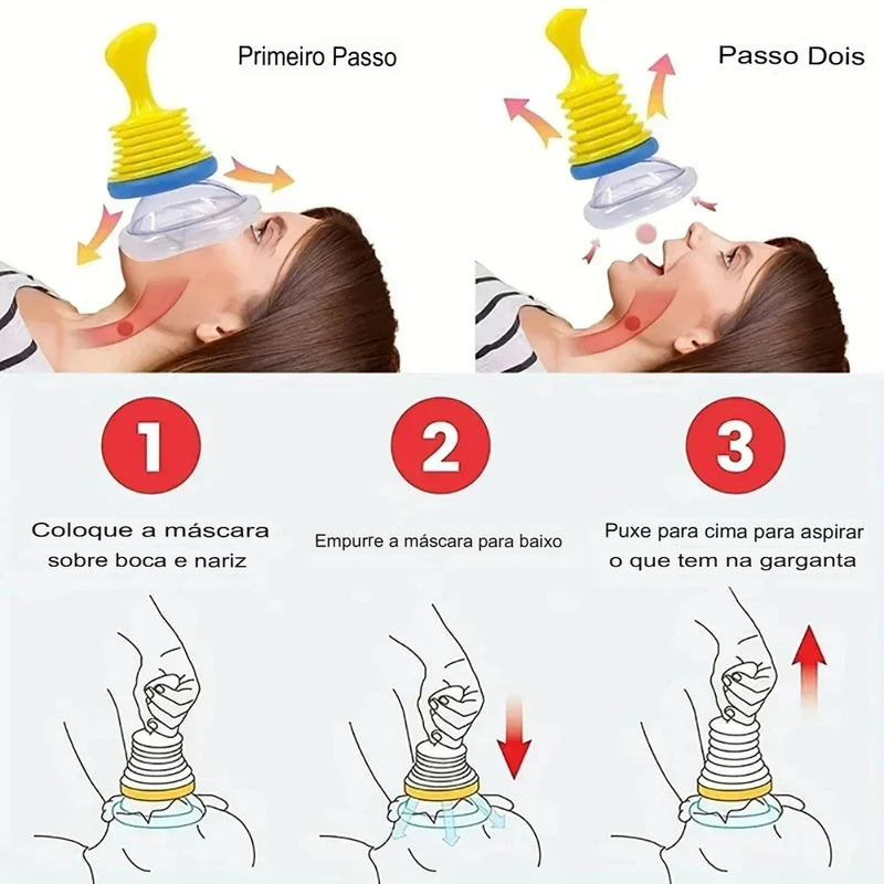 Kit de Primeiros Socorros para RCP + Desengasgador LifVac – Sobrevivência em Emergências