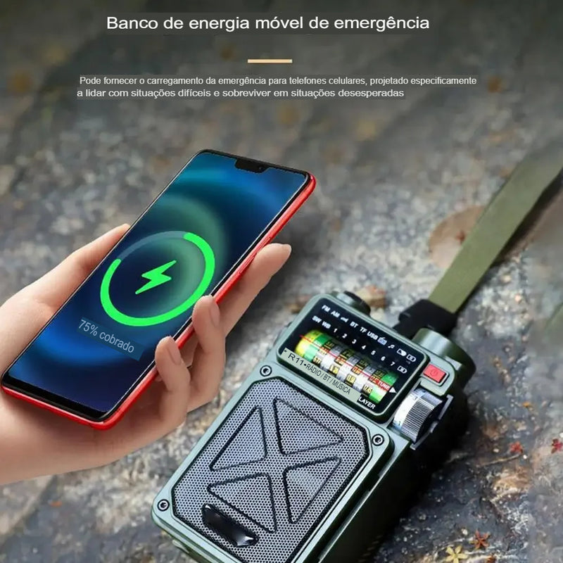Rádio Portátil de Emergência Nexus R11 Ultra Link: O Primeiro Rádio Inteligente com Bluetooth e 6 Fontes de Energia