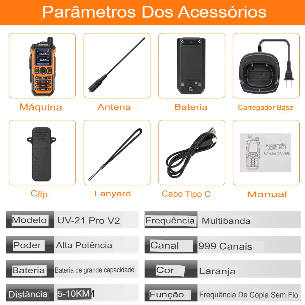 Rádio Amador Baofeng UV-21 Pro V2 - Comunicação em Crise e Sobrevivência