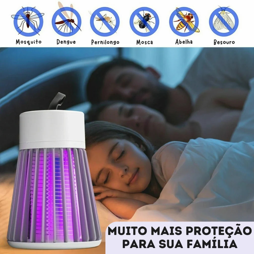 Lâmpada Armadilha Mata Mosquitos Recarregável