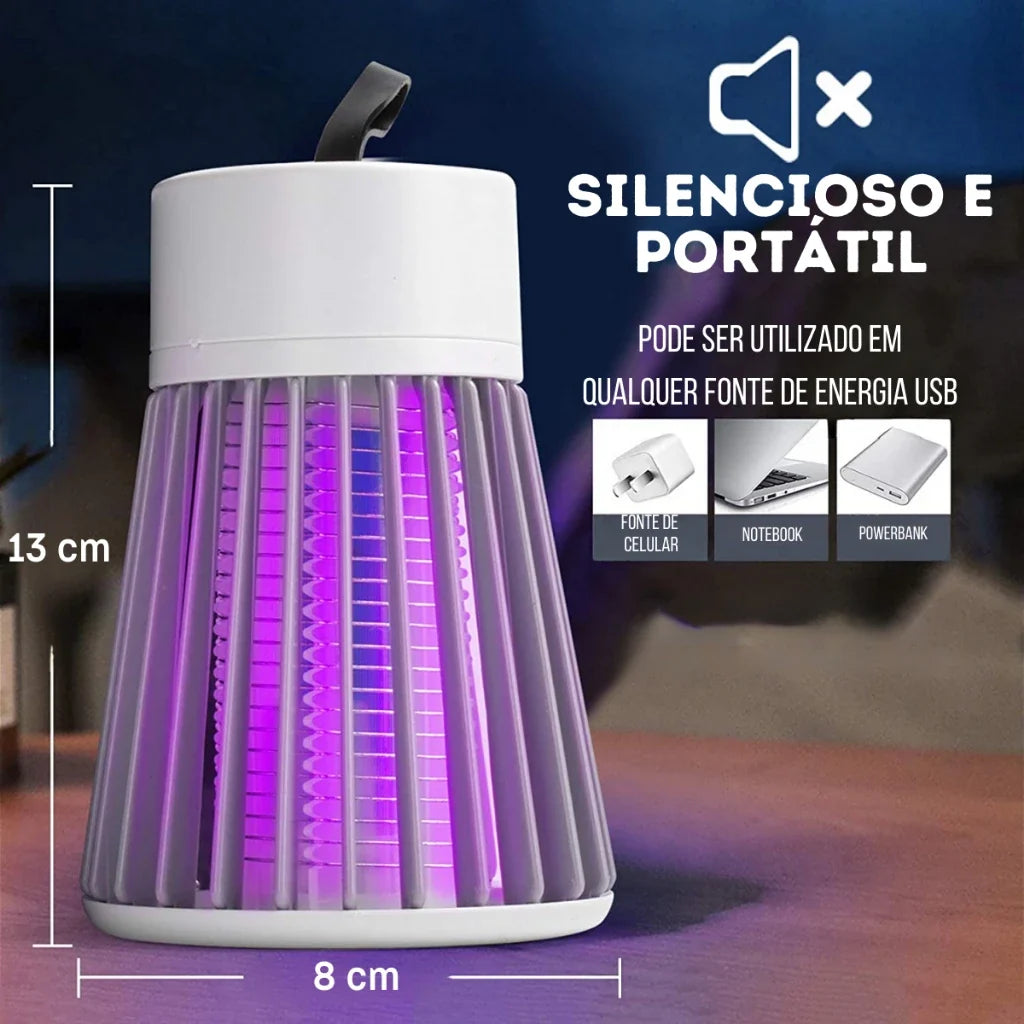 Lâmpada Armadilha Mata Mosquitos Recarregável