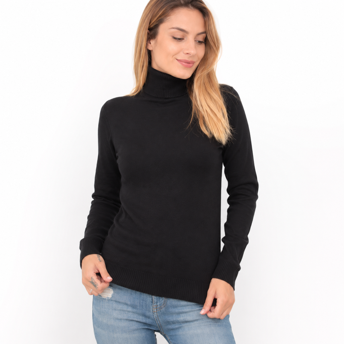 Blusa Feminina de Tricô Gola Alta Cacharrel Básica para Inverno | CozyEssence