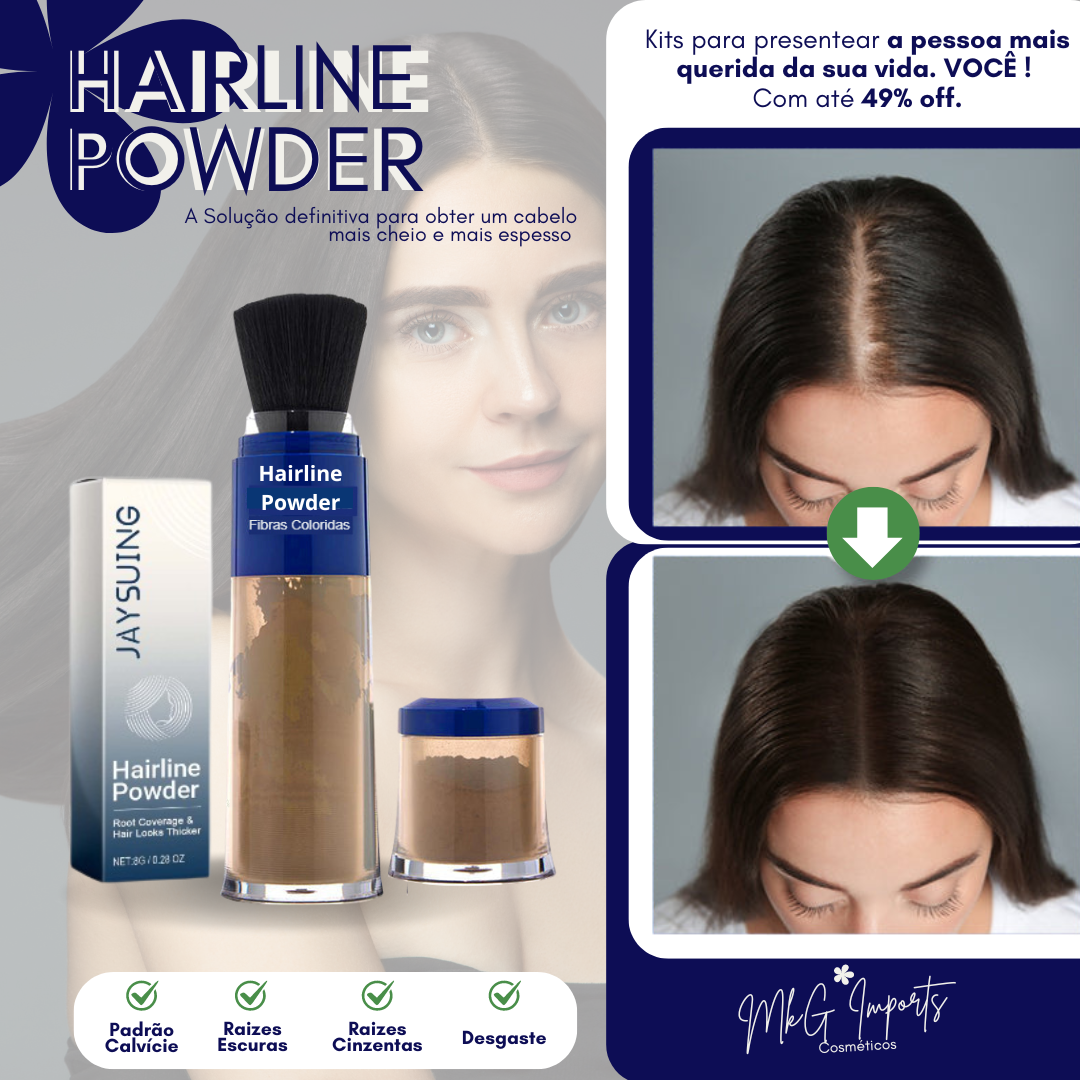 Kit Volumizador de Cabelo Hairline Powder em DOBRO