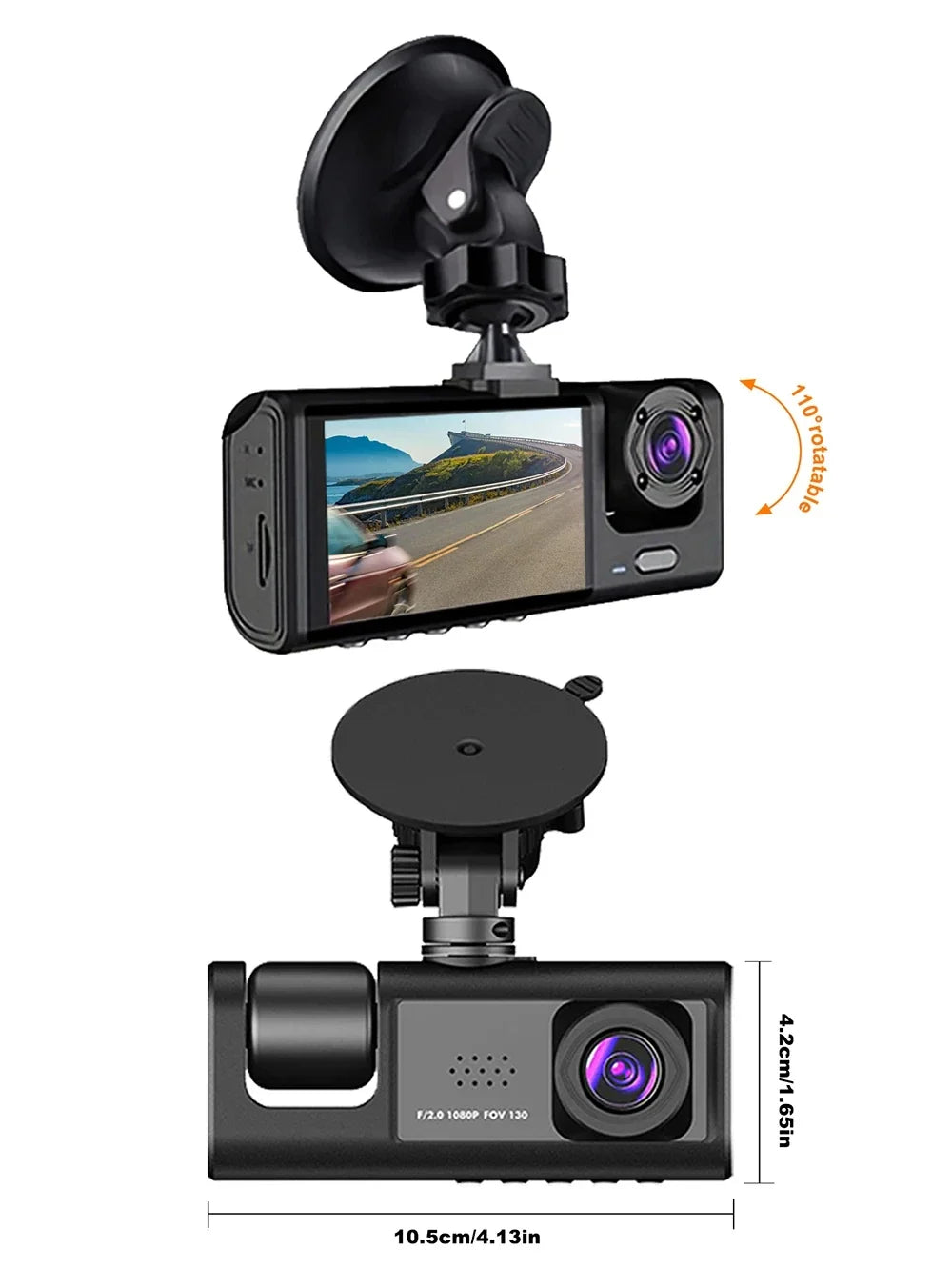 Câmera Veicular Dual 4K Wifi - Visão Completa do Trânsito e da Sua Viagem + (Câmera de Ré de Brinde)