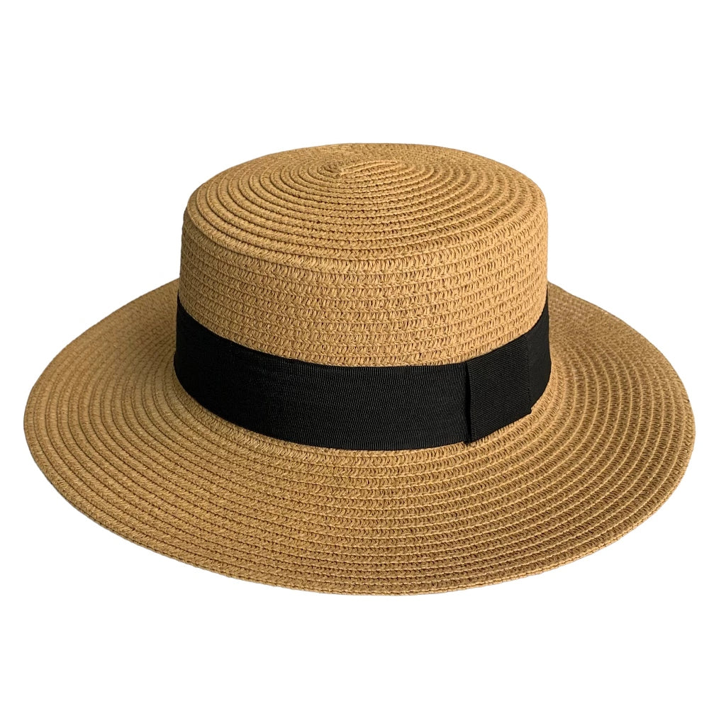 Chapéu Feminino para Praia de Palha Dobrável com Faixa
