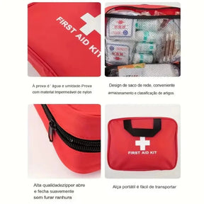 Kit de Primeiros Socorros 184 Peças - Bolsa Completa para Emergências