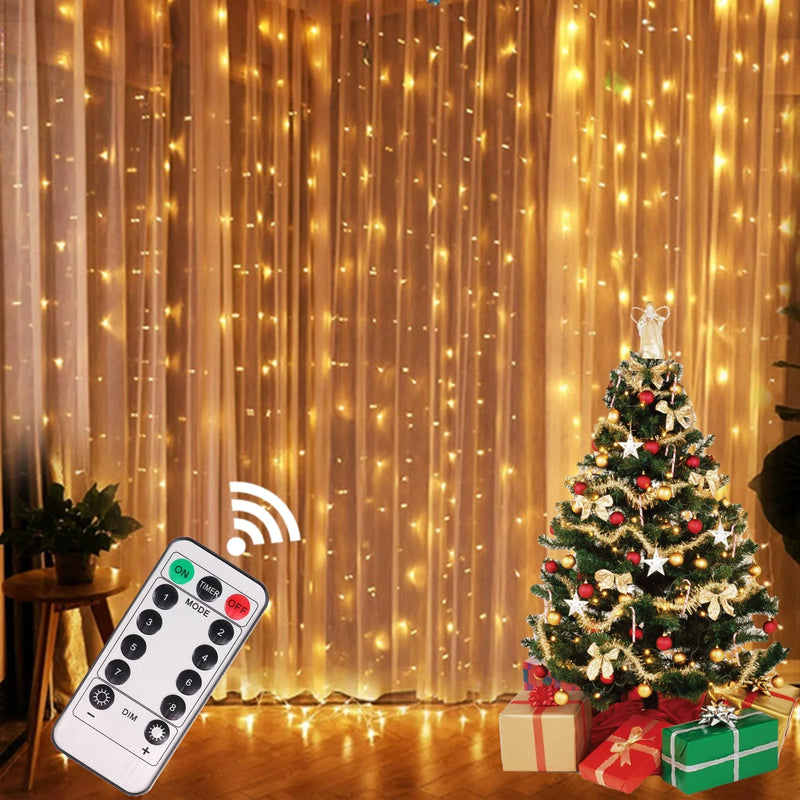 Cortina de LED Decorativa Elegância Clássica de Natal c/ Controle Remoto