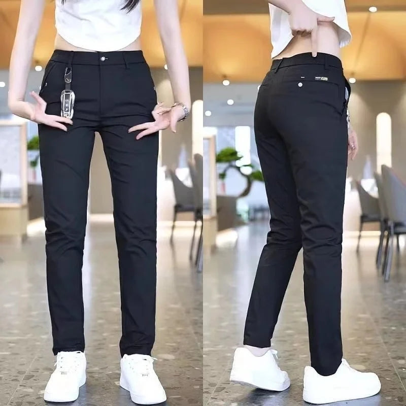 Calça Feminina Social Em Seda Gelo | LuxeFit