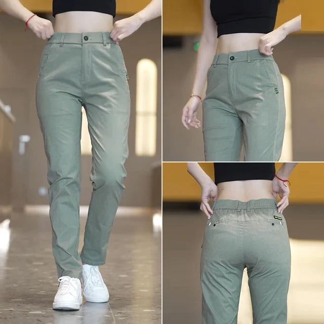 Calça Feminina Social Em Seda Gelo | LuxeFit