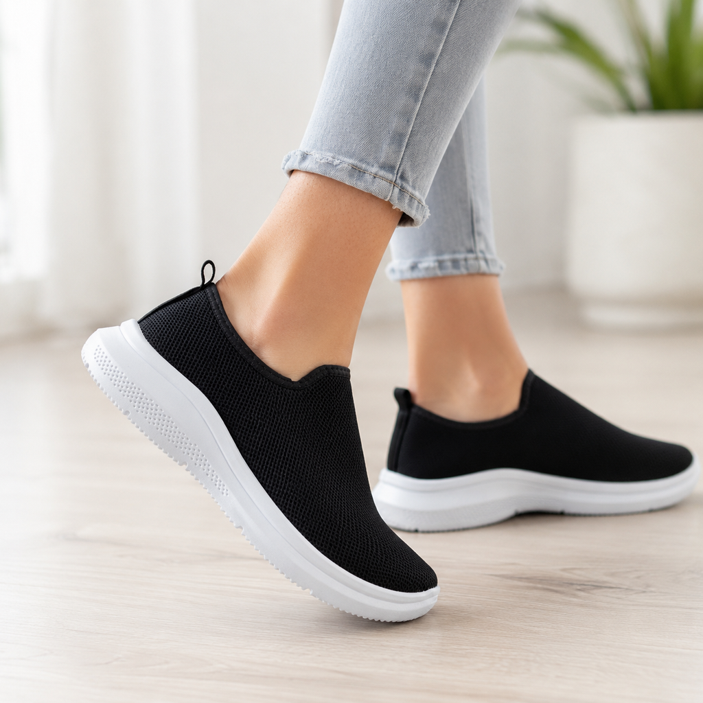 Kit 2 Tênis Feminino Knit Slip On Flexível e Respirável