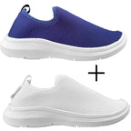 Kit 2 Tênis Feminino Knit Slip On Flexível e Respirável