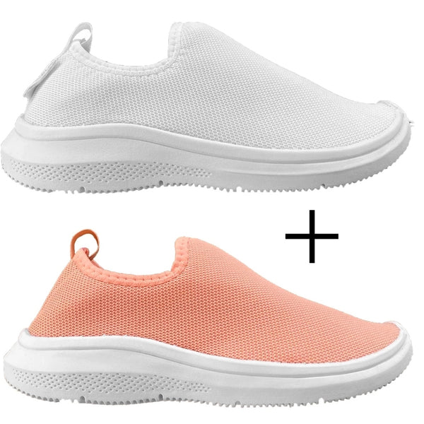 Kit 2 Tênis Feminino Knit Slip On Flexível e Respirável