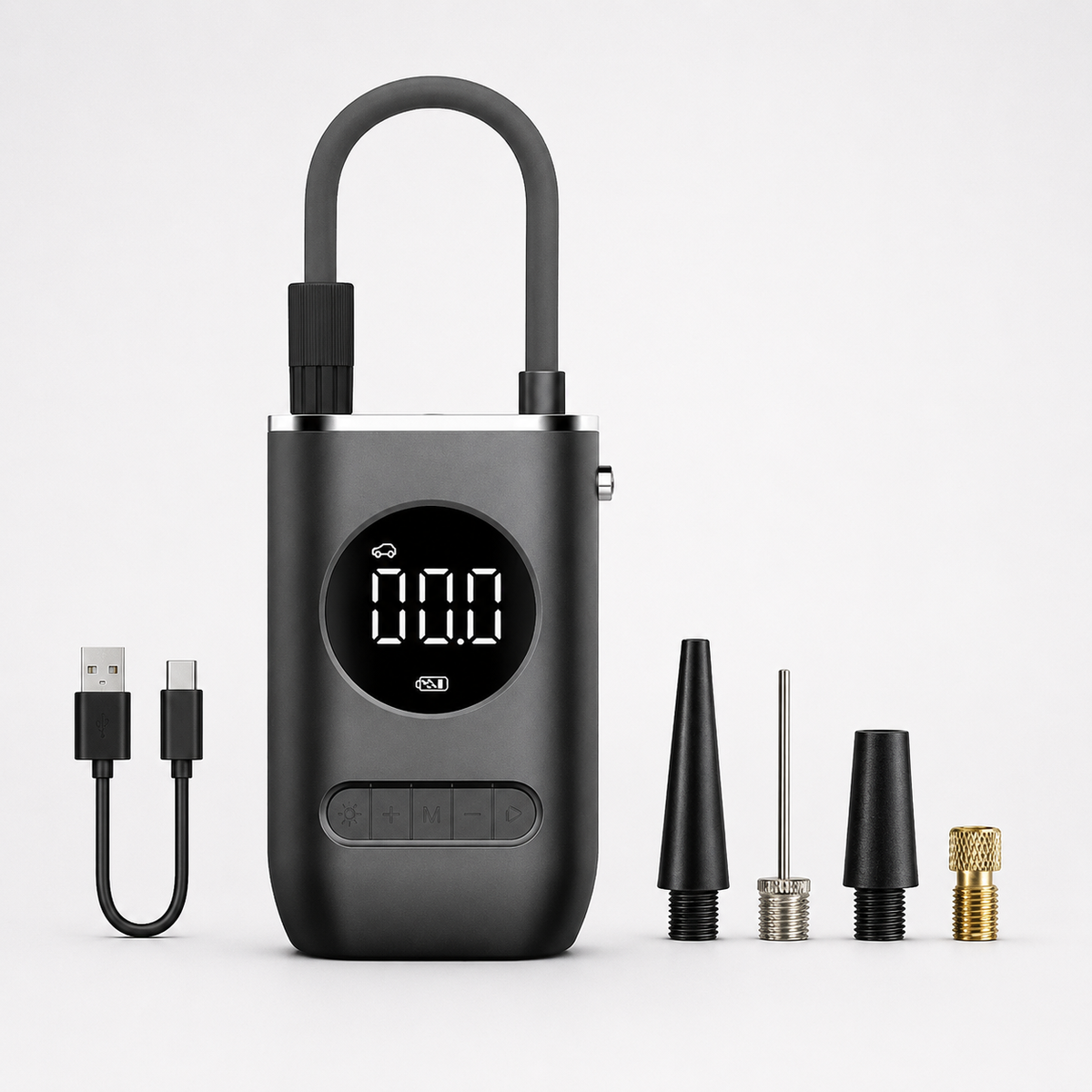 Mini Compressor de Ar Portátil Recarregável com Calibrador Automático para Pneus e Infláveis