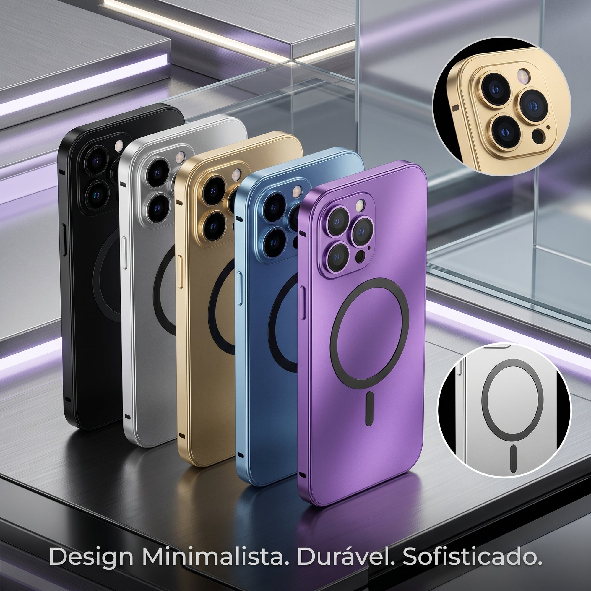 Capa Magnética de Alumínio com Proteção Premium MagSafe