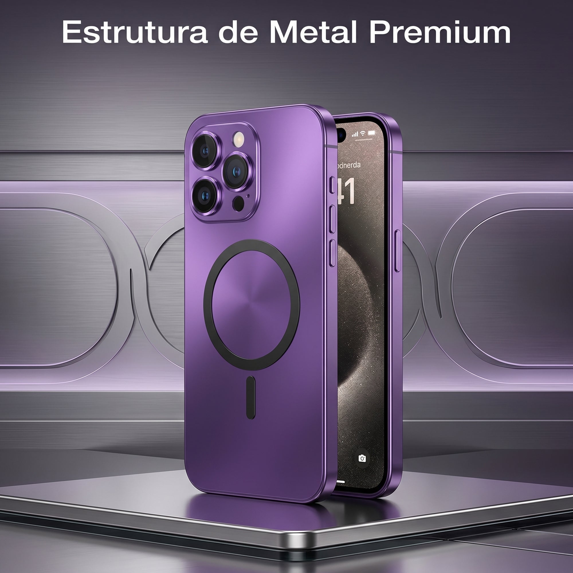 Capa Magnética de Alumínio com Proteção Premium MagSafe