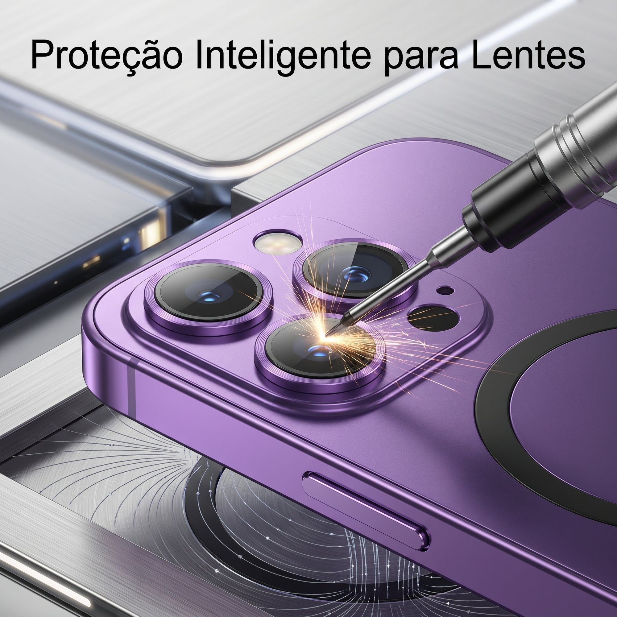 Capa Magnética de Alumínio com Proteção Premium MagSafe