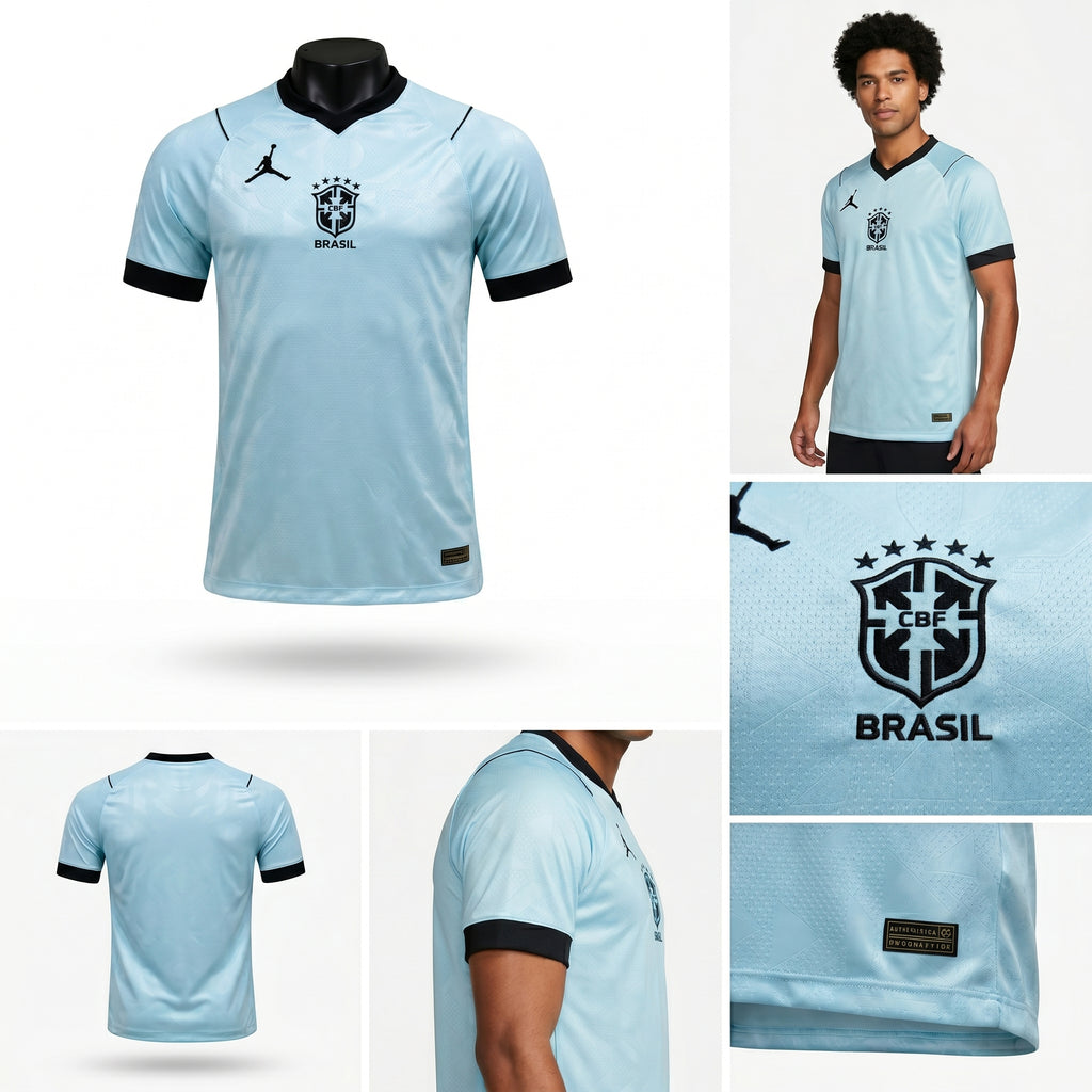 Camisa Torcedor Brasil Masculina 2026 Azul Claro