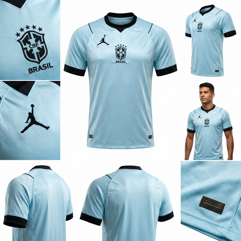 Camisa Torcedor Brasil Masculina 2026 Azul Claro