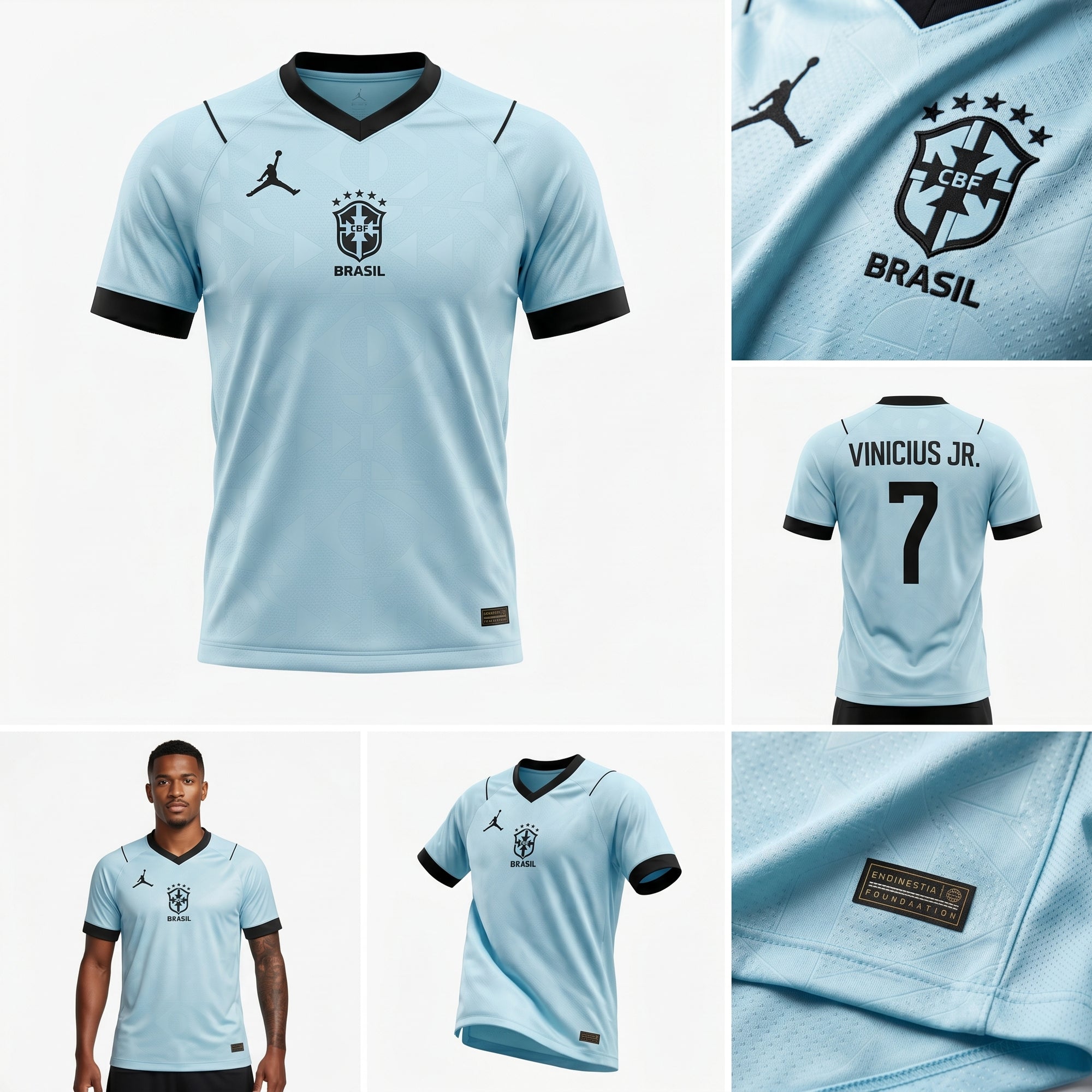 Camisa Torcedor Brasil Masculina 2026 Azul Claro