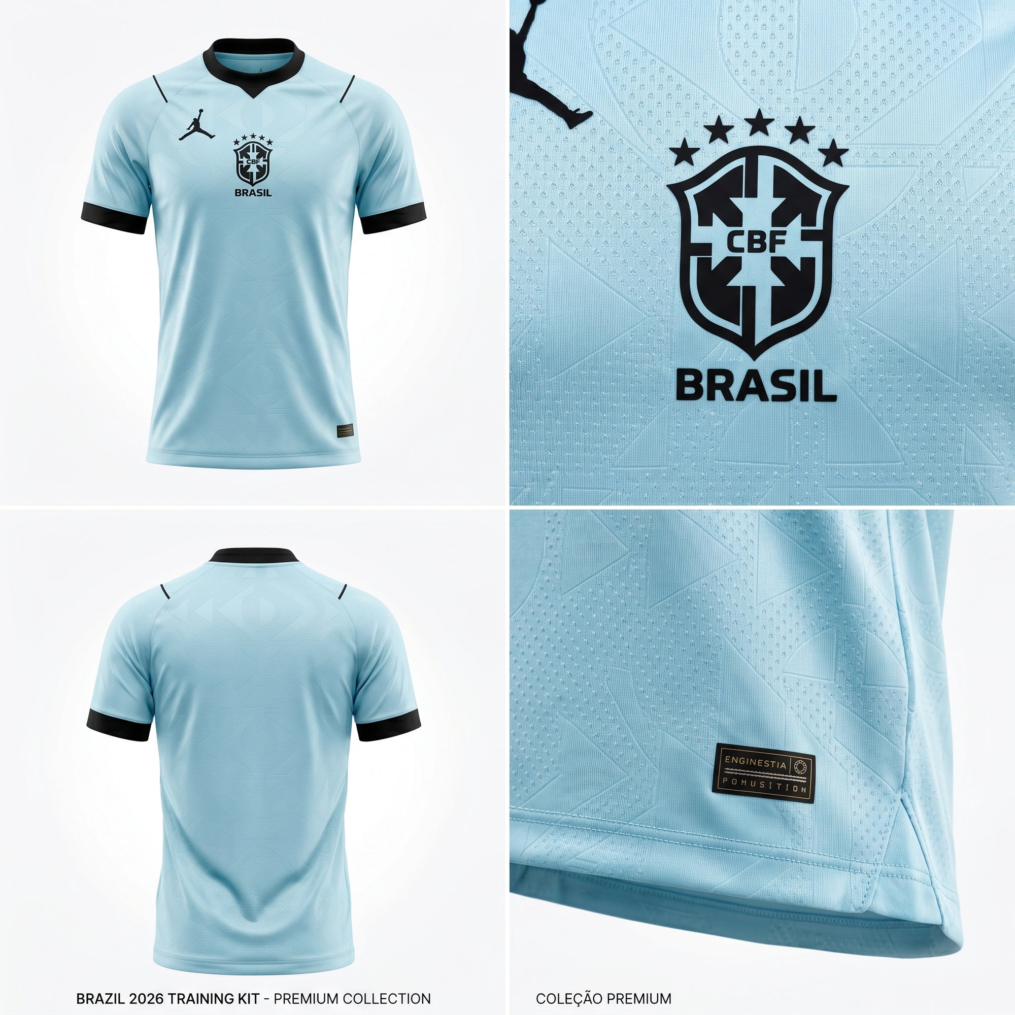 Camisa Torcedor Brasil Masculina 2026 Azul Claro