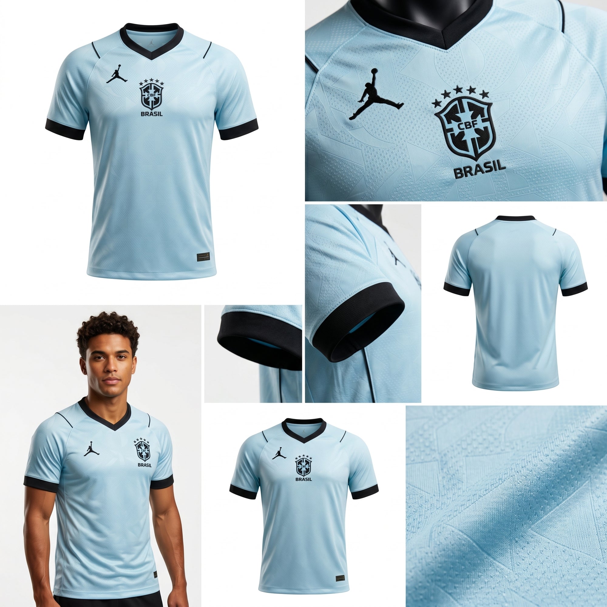 Camisa Torcedor Brasil Masculina 2026 Azul Claro