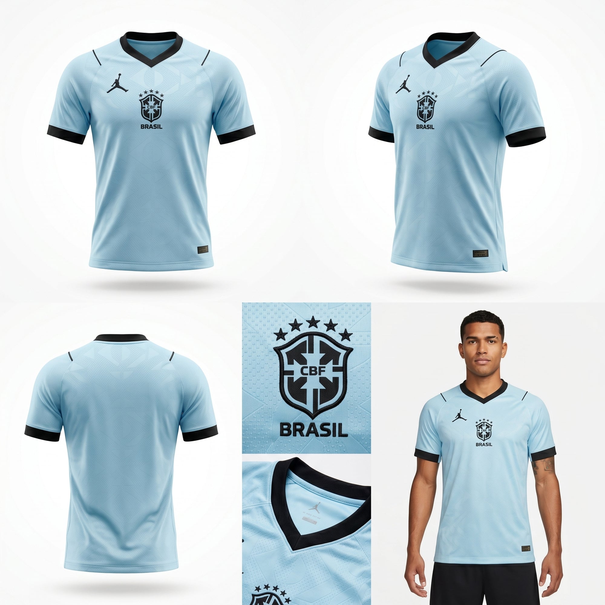 Camisa Torcedor Brasil Masculina 2026 Azul Claro