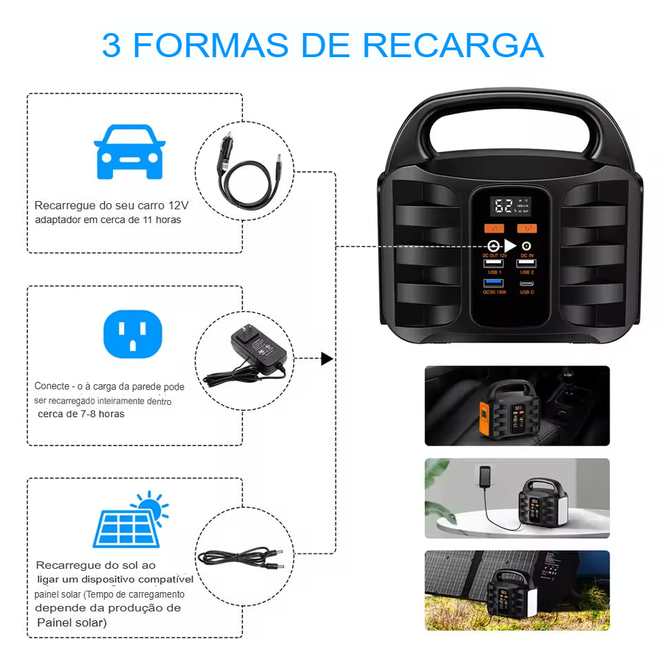 Gerador Solar Portátil Powe Fusion 155Wh - Energia Limpa em Qualquer Lugar