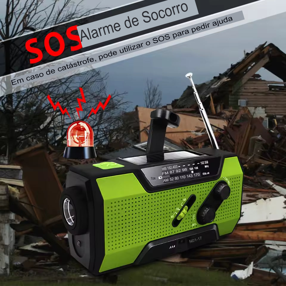 Rádio Portátil AM/FM Urban Link+ NOAA | 5 Fontes de Energia | SOS | À Prova D'Água - Sua conexão vital em qualquer crise - Nunca Fique Sem Comunicação!