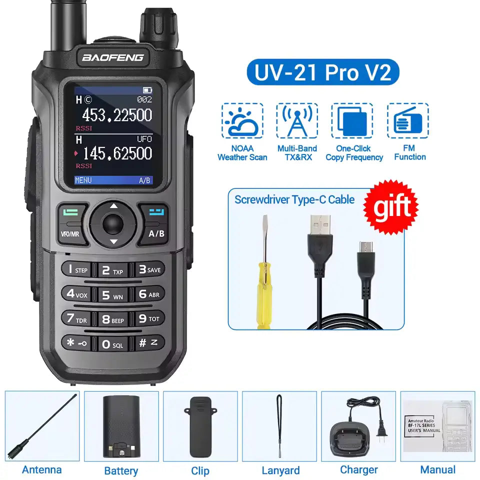 Rádio Amador Baofeng UV-21 Pro V2 - Comunicação em Crise e Sobrevivência