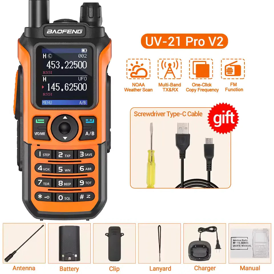 Rádio Amador Baofeng UV-21 Pro V2 - Comunicação em Crise e Sobrevivência