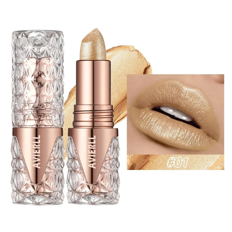 Batom One Gold Hidratante de Longa Duração com Glitter À Prova D'Água