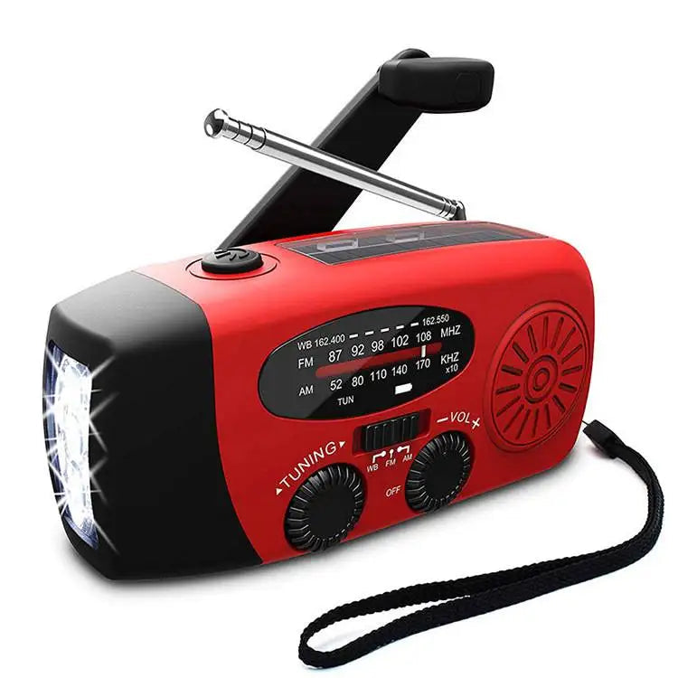 Rádio de Emergência Solar + Manivela "VITALINK" – Sua Conexão Vital em Apagões e Crises Globais